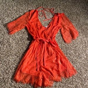 Charlotte Russe Womens Lace Romper